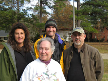 Part of the Casa Colibrí Krewe: Front -- Nancy Newfield; Back -- Joan Garvey, Stephen Locke and Kevin Morgan